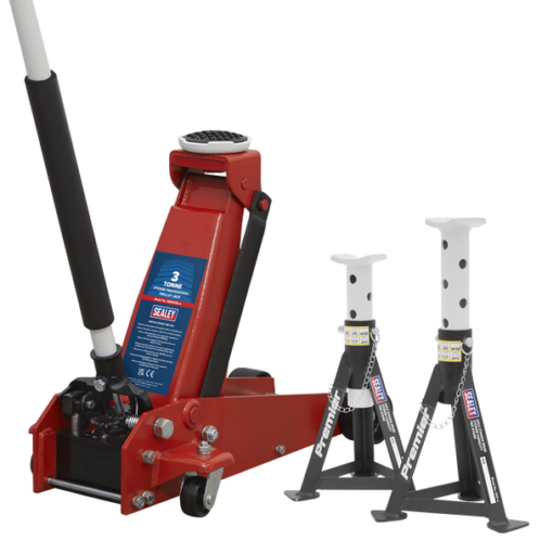 Sealey 3tonne Trolley Jack & Axle Stands Kit
