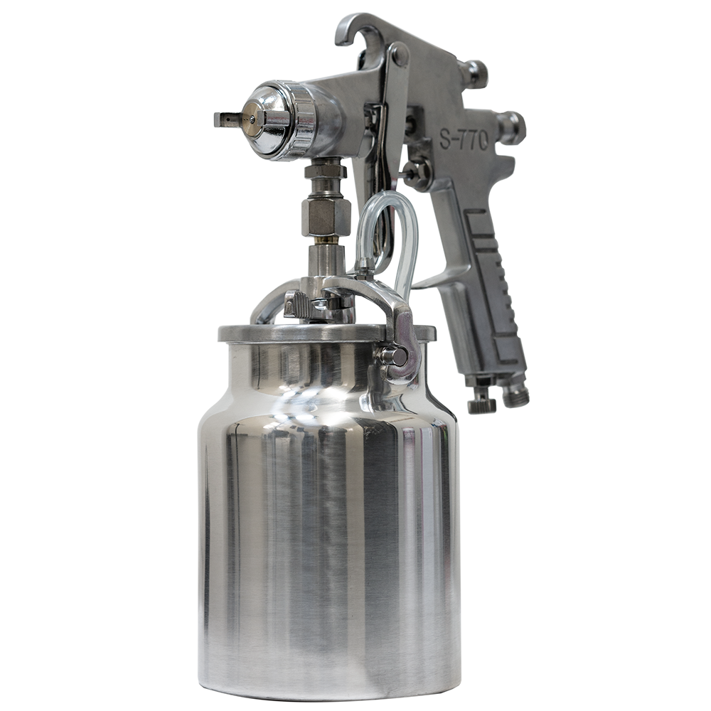 Central Pneumatic 20oz HVLP Gravity Feed Spray Gun – 1.4mm Tip – Purple, 20-70 PSI – Ships Free