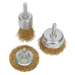 3pc Crimped Wire Brush Set for Drill