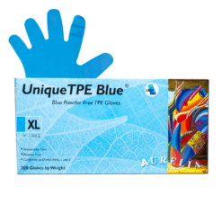 blue latex free gloves