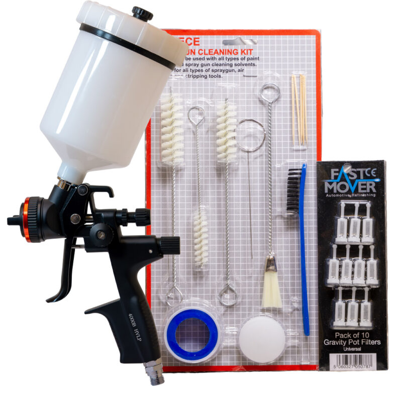 Gravity Feed HVLP Spray Gun 1.3mm FREE Filters + Cleaning Kit