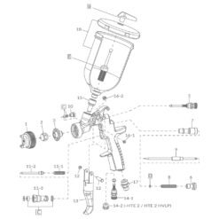 Anest Iwata AZ3 HTE-2 / HTE-2 HVLP Spray Gun Parts