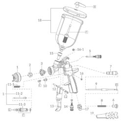 Anest Iwata AZ3 HTE-S IMPACT Spray Gun Parts