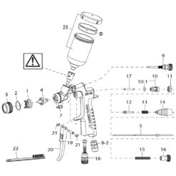 Anest Iwata LPH-80 (LVLP) Gravity Spray Gun Parts