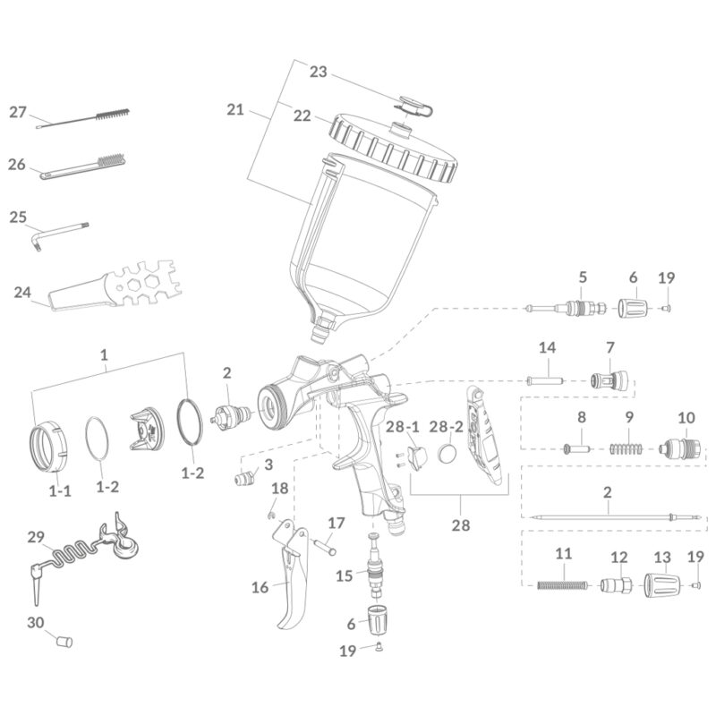 Anest Iwata WS-400 Series 2 Base Spray Gun Digital Parts
