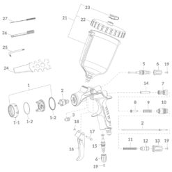 Anest Iwata LS-400 Series 2 Base Spray Gun Parts